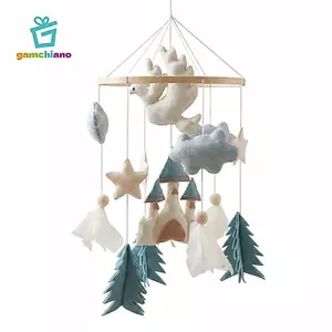Gamchiano Cảm Thấy Trẻ Em Giường Treo Cũi Cho Bé Di Động 3D Mầm Non Trang Trí Phong Cách Phương Bắc Cũi Trang Trí Cho Phòng Trẻ Sơ Sinh