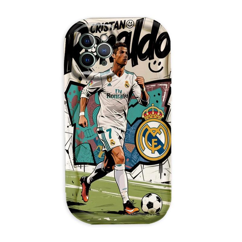 Thích Hợp Cho iPhone 17 16 15 14 13 12 11 Pro Max Plus 17 AIR 3D Wave Mềm TPU World Cup Cristiano Ronaldo Sinh Viên Chống Sốc Ốp Điện Thoại