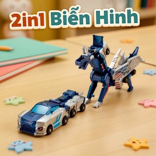 Biến Đổi Đồ Chơi Ô Tô Từ Tai Nạn Rồng 2in1 ABS Xe Mini Robot Quà Tặng Bé Trai Sưu Tập