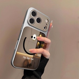 Ốp điện thoại gương mặt cười màu đen cho OPPO A6C A6X A6T A6S A6 A5 A3 Pro A5X A5i A3X Acrylic Gương trang điểm Vỏ chống sốc