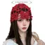 Mũ beanie chui đầu BRAAA, Mũ beanie dệt kim mỏng móc tay, Mũ nồi thoáng khí thời trang rỗng dành cho nữ