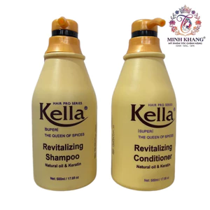 Dầu gội xả vàng phục hồi tóc hư Kella Revitalizing Natural Oil & Kerain 500mlx2 [ MK ]