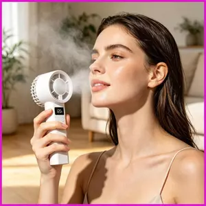 Quạt mini cầm tay có thể sạc lại Màn hình LED yên tĩnh Quạt cầm tay mini chạy bằng pin 120 tốc độ để cắm trại ngoài trời lyuvn