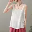 Vải lanh cổ điển dành cho nữ mùa hè Áo Vest đáy mỏng dáng rộng hơn Áo vải lanh Cotton bên trong