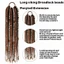THEGIRL8B Phong Cách Bohemian Bện Tóc Giả Đuôi Ngựa, 24Inch 15 Dây Handmade Bím Bẩn, Phụ Kiện Tóc Dây Tóc Đuôi Ngựa Nối Dài Tóc Móc Đấm Bốc Kim Băng Đô Đảng