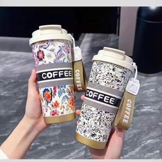 Ly Giữ Nhiệt Hoa Phong Cách 500ml – Inox 316 Cao Cấp, Kèm Ống Hút Sang Trọng