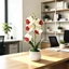 {WELV}Artificial Orchid Potted Plant 29cm Elegant Phalaenopsis Design for Small Spaces