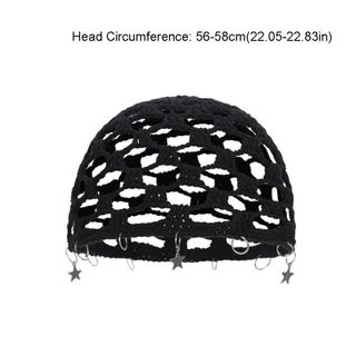SENRTY Móc Rỗng Mũ Dệt Kim, Tua Ngôi Sao Phong Cách Bohemian Đan Beanies, Thường Rỗng Ra Mỏng Handmade Phong Cách Dân Tộc Mũ Ngoài Trời