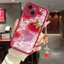 Hoa Dâu Tây Tranh Mặt Dây Chuyền Dây Xích Dành Cho Infinix Hot 60 50 40 30i Note 40 50 Pro 50S 40S Smart 9 8 10 Plus Tecno Camon 40 Pro 50 Ốp Lưng Điện Thoại Silicon Mờ
