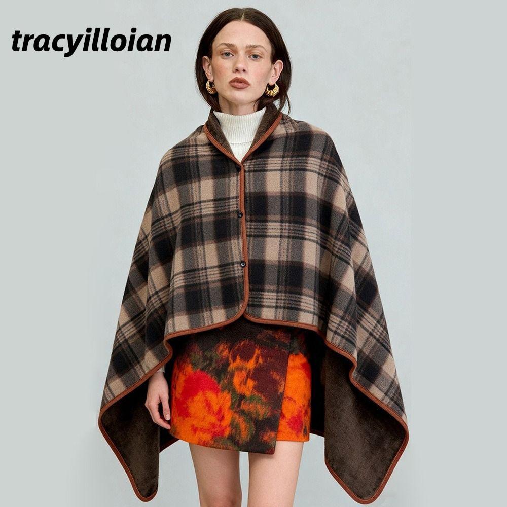 Chăn có thể đeo được TRACELIOIAN, có nút giữ ấm Khăn choàng lông cừu cực, Khăn choàng dày Flannel Khăn choàng đa chức năng Sử dụng văn phòng