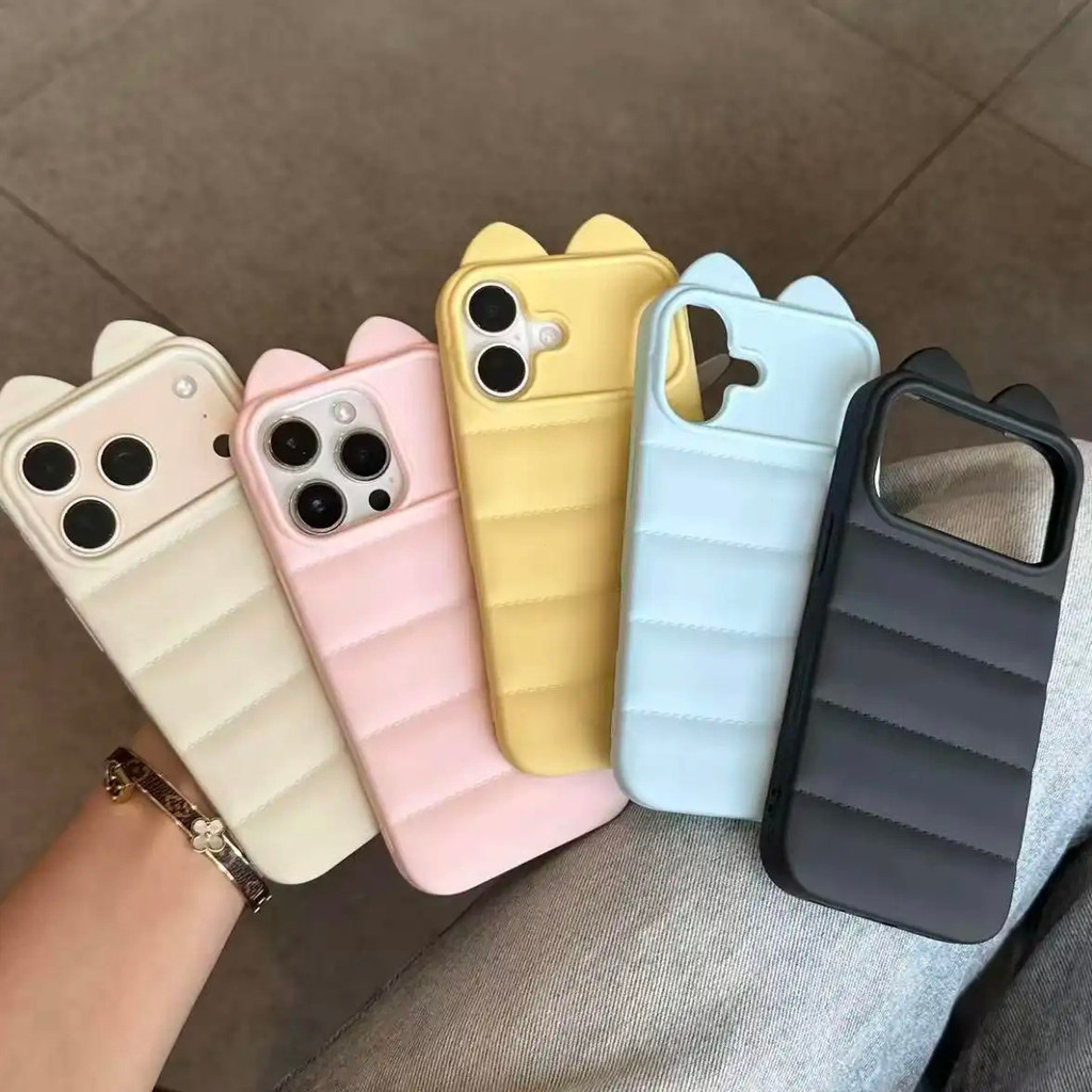 Ốp lưng phong 3D cách dễ thương tai mèo mẫu bán chạy nhất Shopee Việt Nam Bảo Vệ Camera CấpiPhone17/16/15/14/13/12/11Max