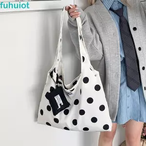 Túi đeo chéo chấm bi FUHUIOT, Túi đeo chéo hai mặt thời trang đa năng, Túi đeo vai buộc dây phong cách mát mẻ tiện lợi ngoài trời