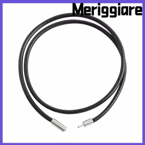 Vòng cổ dây da MERIGGIARE, Vòng cổ dây bện mặt dây chuyền DIY 45cm, Chống thấm nước cổ điển với khóa dây màu đen Dây chuyền dây dây phụ kiện làm đồ trang sức