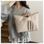 FAVORITEGOODS Túi xách sắp xếp chèn, Túi Tote nhiều túi Nylon, Túi đựng đồ trang điểm màu trơn dung tích lớn nhẹ