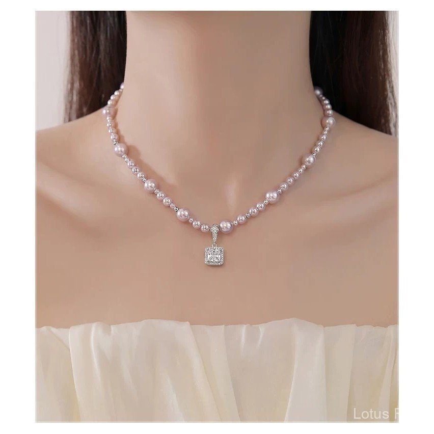Manta Hoa Hồng Ngọc Trai Vòng Cổ Nữ Ánh Sáng Sang Trọng Cao Cấp Cảm Giác Bong Bóng Khối Đường Xương Đòn Dây Chuyền Vòng Cổ