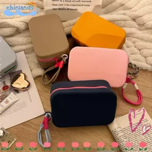 Túi lưu trữ silicon EBINLANDS, Túi dây kéo di động dung tích lớn, Lưu trữ máy tính để bàn Túi đựng đồ vệ sinh du lịch Túi son môi