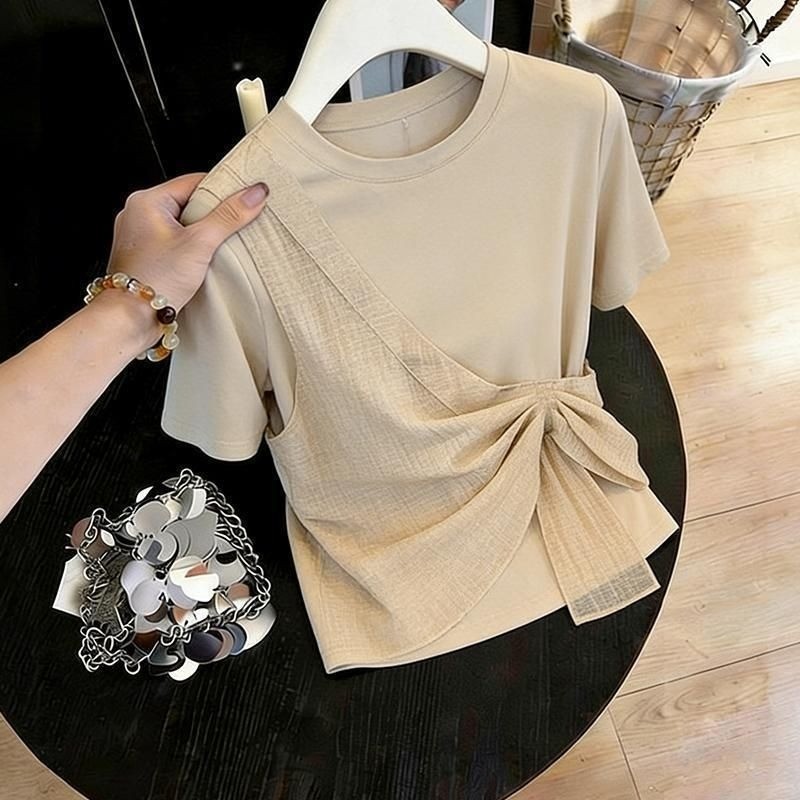 Áo thun Cotton ngắn tay mùa hè dành cho nữ thời trang mới, giản dị, mềm mại và thoải mái cho nữ