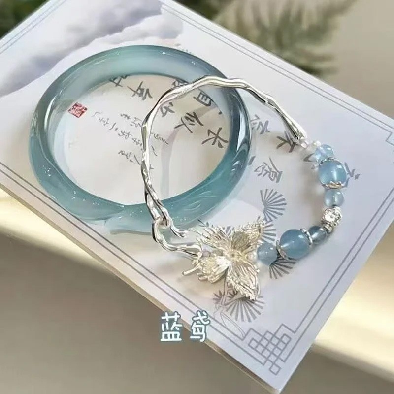 Vòng Tay Cáo Xanh Phong Cách Trung Quốc Mới Phong Cách Retro Cổ điển Cá Tính Khí Chất Vòng đeo Tay An Toàn