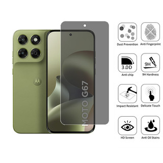 Kính cường lực bảo mật 2 trong 1 Moto G67 Kính cường lực bảo vệ màn hình chống gián điệp cho Motorola G47 G06 G56 G75 G35 G15 4G 5G có màng ống kính máy ảnh