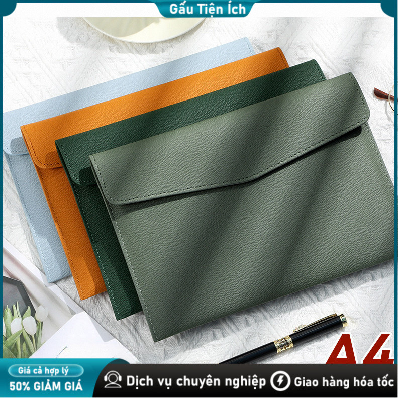 Cặp tài liệu da sang trọng, phù hợp làm quà tặng doanh nhân Túi hồ sơ, Chống nước, A4, Dung tích lớn