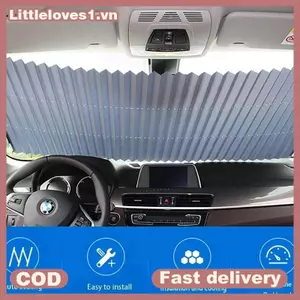 Littleloves1 Tấm che nắng ô tô có thể thu vào Đa năng Có thể gập lại Cửa sổ phía trước và phía sau Áo chống nắng để lái xe cách nhiệt VN