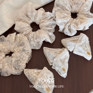 Yoing / Pháp Nhẹ Nhàng Siêu Cổ Tích Gạc Ren Thêu Scrunchy Dây Buộc Tóc