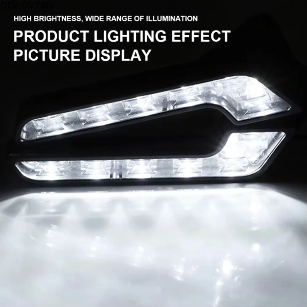 Đèn chạy ban ngày DOAOV78N, Đèn lái xe hình chữ L 12V 6 LED thay thế Đèn sương mù siêu sáng chống nước siêu sáng lái xe