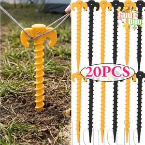 5-20 Cái Chốt lều xoắn ốc bằng nhựa - dành cho cỏ bùn đi biển - Tăng cường cọc lều - Phụ kiện đi bộ đường dài cắm trại ngoài trời - Móng tay đất nhẹ / Giao hàng miễn phí