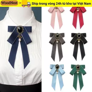WOODNEST Nơ Thổ Cẩm, Hợp Kim Trang Trí Cổ Thắt Nơ, Phụ Kiện Trang Sức Kim Cương Giả Cà Vạt Áo Sơ Mi Cổ Pin