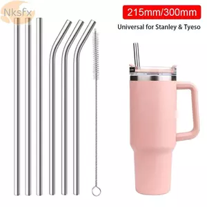 NKSFX 1 Cái Ống Hút Cốc, Ống Hút Inox Bạc 6mm 8mm, Ống Hút Thay Thế Uống Nước Thẳng Có Thể Tái Sử Dụng Cho 30oz 40oz Tyeso Cup