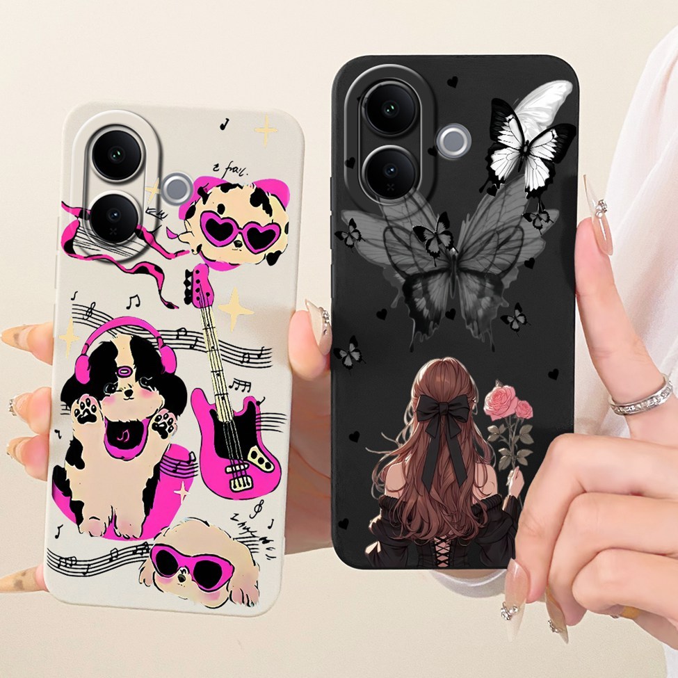 Dành Cho Vivo V60 Lite 4G V2530 V2549 5G V2529 Vỏ Cho Vivo V60 Lite 5G Ốp Lưng Silicon Thời Trang Mèo Dễ Thương Họa Tiết Vui Nhộn