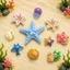 Set Charm Sao Biển Đại Dương Pastel Kawaii Resin DIY Gắn Dép Cute Jellyfish Mermaid Ocean Treasure 🐚⭐🌊