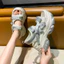 Bố Thể Thao Đế Dày Giày Sandal Nữ Mặc Ngoài Phong Cách Punk Giày Nữ Phù Hợp Với Giày Velcro La Mã Đi Biển