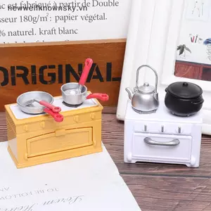 MỚI 1: 12 Nhà Búp Bê Nấu Ăn Đồ Dùng Nấu Ăn Ghế Thìa Muỗng Ấm Siêu Tốc Nồi Đồ Chơi SKY