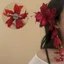 SMILE Lily Tua Rua Kẹp Tóc, Phong Cách Công Chúa Đỏ Hoa Hồng Kẹp Tóc, Hoa Nhân Tạo Mỏ Vịt Mô Phỏng Cánh Hoa Hairgrip Nữ
