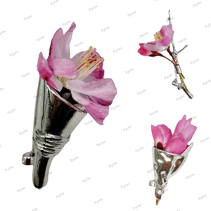Trâm cài bó hoa PYCOU, Trâm cài hợp kim kim kim loại có thể đeo được, Kẹp hình hoa mạ vàng buộc ve áo chân Phụ kiện trang sức