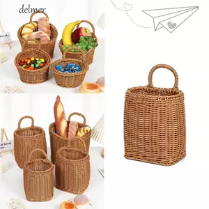 Giỏ Treo Mây DELMER, Giỏ Đựng Trái Cây Rau Củ Nhựa, Dệt Chắc Chắn Di Động Thiết Kế Treo Tường Giỏ Nhà