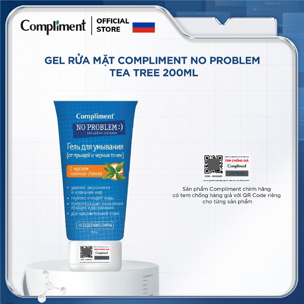 Gel rửa mặt BHA Compliment No Problem làm sạch sâu, giảm viêm & mụn - 200ml