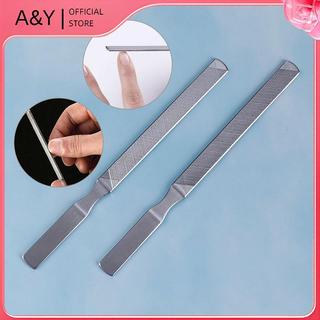 A & Y Dụng cụ làm móng tay bằng kim loại bằng thép không gỉ làm đẹp móng chân hai mặt.