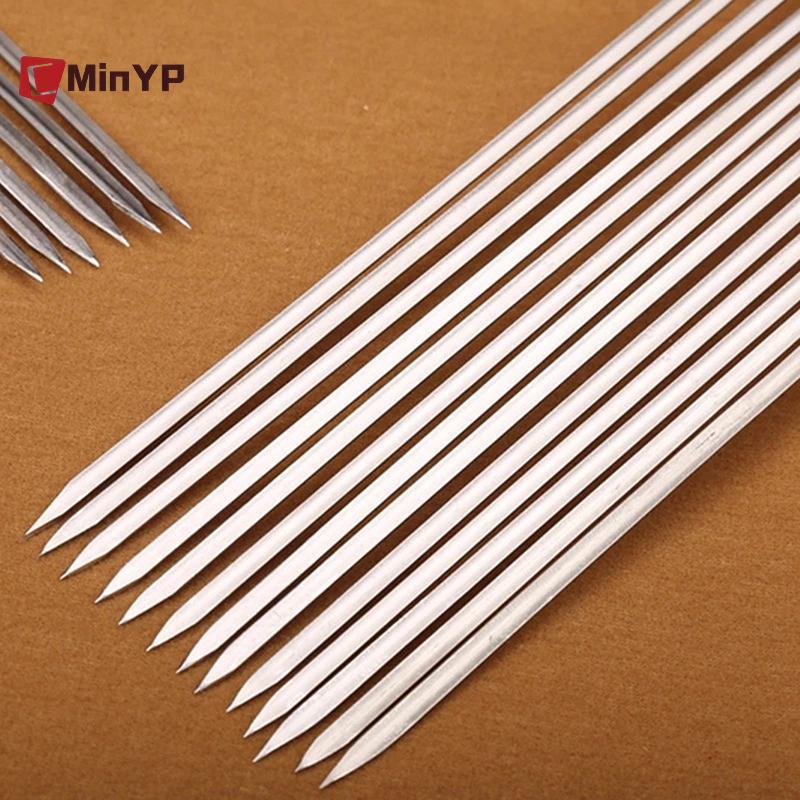 CMinYP 50 Chiếc Thép Không Gỉ Thịt Nướng Xiên BBQ Có Thể Tái Sử Dụng Kebab Iron Sti Cho Cắm Trại Ngoài Trời Dã Ngoại Dụng Cụ Nấu Ăn Glory