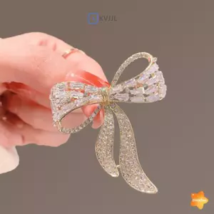 Thắt Nơ Kim Cương Giả Thổ Cẩm Nữ Đơn Giản Cá Tính Thời Trang Pin Phù Hợp Với Chống Nhẹ Xước Trang Sức Quà Tặng Mới