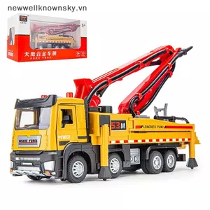 MỚI 1: 32 Bơm Bê Tông Tru Đồ Chơi Xe Diecast Meatl Xe Mô Hình Kéo Ba Âm Thanh & Ánh Sáng Thu Nhỏ Bộ Sưu Tập Quà Tặng Cho Bé Trai Kid SKY