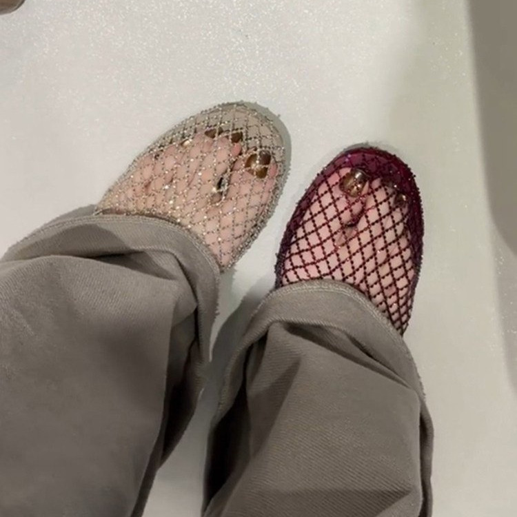 Mùa Hè Fishnet Thoáng Khí Dệt Mary Jane Giày Sandal Thời Trang Thoải Mái Mặc Bên Ngoài Chống Trơn Trượt Chống Mài Mòn Đế Bằng Giày Nhà Máy Giá Bán Buôn
