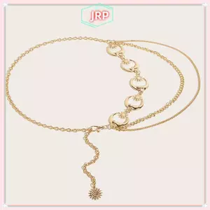 JRP Nhiều Lớp Punk Gothic Mặt Trời Eo Dây Kim Loại Thắt Lưng Nữ Trang Sức Dây Xích Thắt Lưng JRP