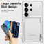 Sang Trọng Pha Lê-Trong Ví Thẻ Bỏ Túi Lật Đứng Đứng Dành Cho Samsung Galaxy S26 Ultra Plus S25 S24 S23 Ultra Plus S25 Edge Túi Khí Chống Rơi Bảo Vệ Mặt Sau