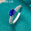 URMYLADY Bạc 925 Xanh Zircon Kích Thước 7-10 Nhẫn Nữ Tiệc Cưới Thời Trang Quyến Rũ Trang Sức
