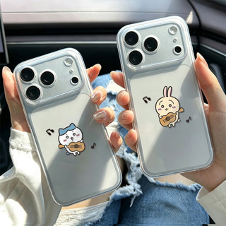 Hachiware & Usagi chơi đàn ghi-ta ỐP đIệN ThoạI Cho IPhone 17 16PRO 15Plus 14 13 12 11 Promax XR XSMAX ốP Silicon TPU Mề