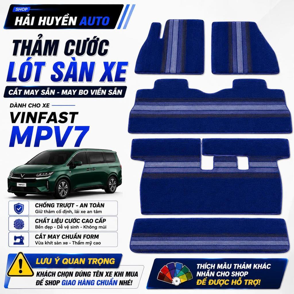 [ MPV7 ] Thảm cước lót sàn xe ô tô Vinfast MPV7 may sẵn bo viền theo form xe có khuy bấm, chống trơn trượt