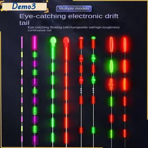 1 Phao điện tử Phao phao, Đèn LED câu cá siêu nhạy phát sáng, Móc cắn Thay đổi màu sắc Pin Cr425 Phao câu cá ban đêm Câu cá ban đêm