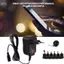 apill Bộ đổi nguồn 12V Đa năng AC sang DC với 6 phích cắm Nguồn điện áp có thể điều chỉnh 12W 1.2A Đầu ra 100-240V.(Phích cắm Mỹ)
